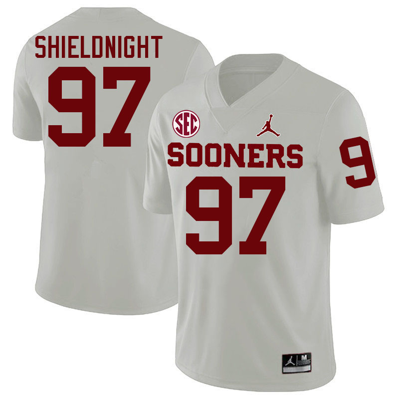 Oklahoma Sooners #97 Alex Shieldnight College Football Jersey Stitched-White